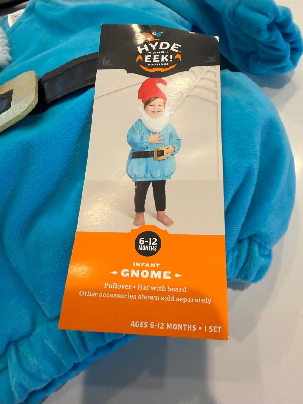 Target Hyde & Eek Babies  Blue Gnome Costume with Red Hat - Picture 10 of 11
